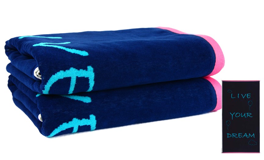 Рушник пляжний Maisonette Dream 70*130 блакитний 400 г/м2 - фото 23124
