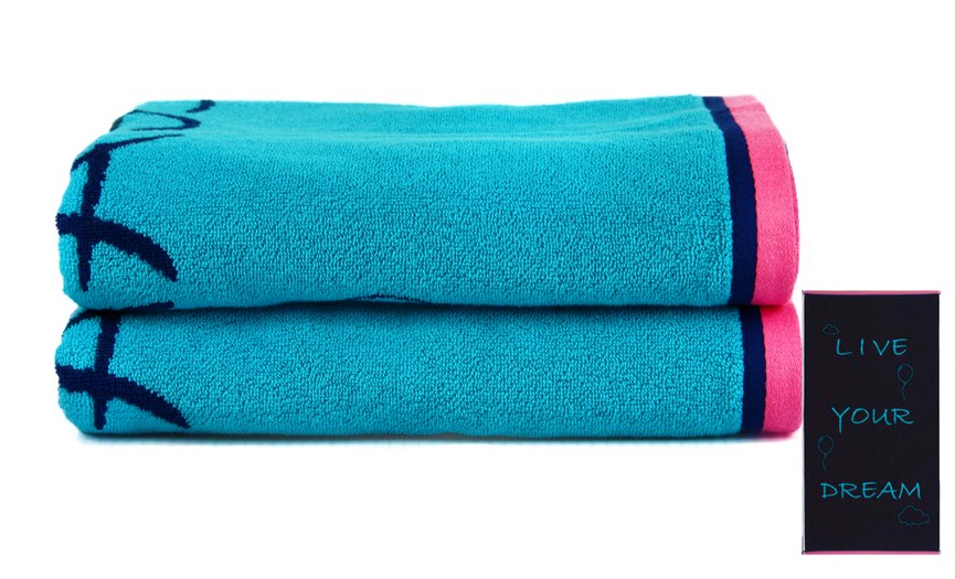 Рушник пляжний Maisonette Dream 70*130 блакитний 400 г/м2 - фото 23125