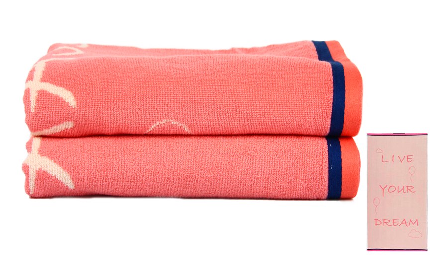 Рушник пляжний Maisonette Dream 70*130 рожевий 400 г/м2 - фото 23135