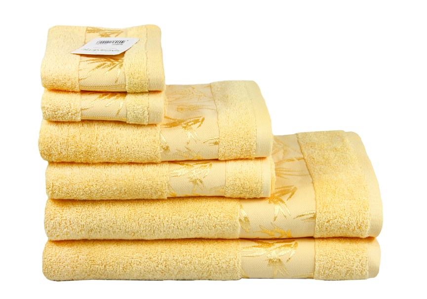 Рушник махровий Maisonette Bamboo 50*100 жовтий 500 г/м2 - фото 23978