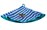 Рушник махр з вишивкою d 60см Баклажан синій/смужки 420г/м2 - фото 29498